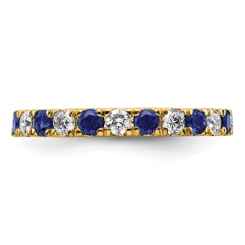 14k 3/8ct Lab Grown Diamond VS/SI+ G+ & Cr Sapphire Size 5 Eternity Band