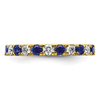 14k 3/4ct Lab Grown Diamond VS/SI+ G+ & Cr Sapphire Size 5.5 Eternity Band