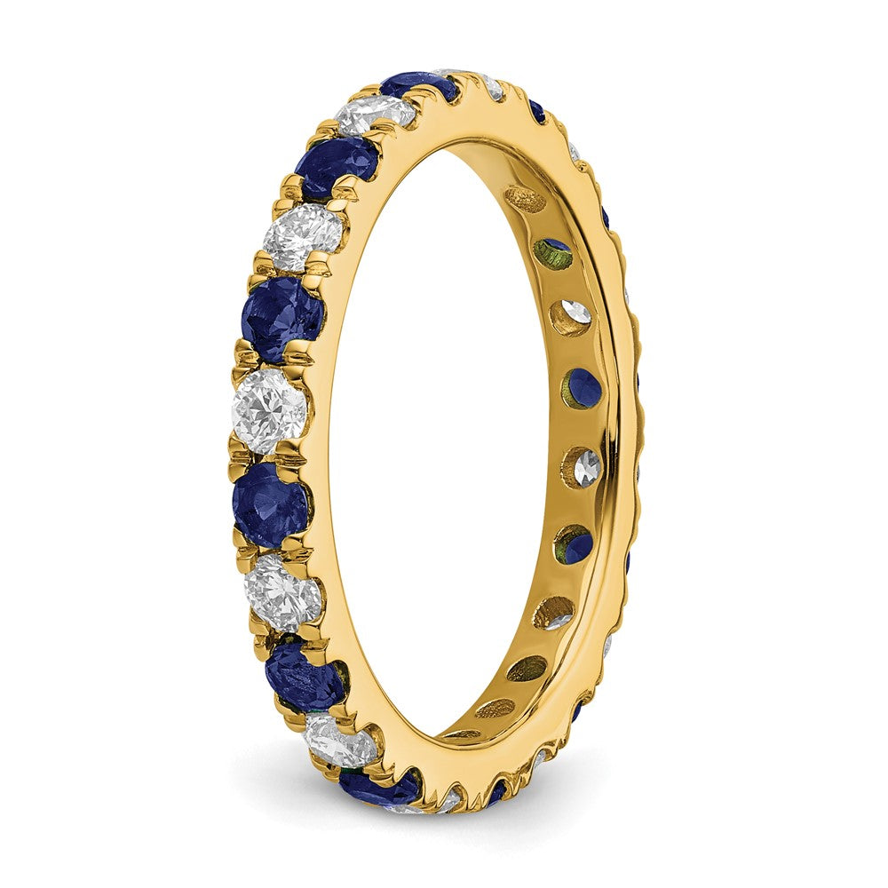 14k 3/4ct Lab Grown Diamond VS/SI+ G+ & Cr Sapphire Size 4.5 Eternity Band
