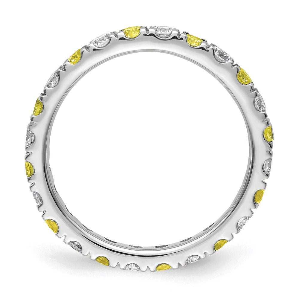 14kw 3/4ct Lab Grown Dia VS/SI+ G+ & Cr Yellow Sapphire Comp Eternity Band