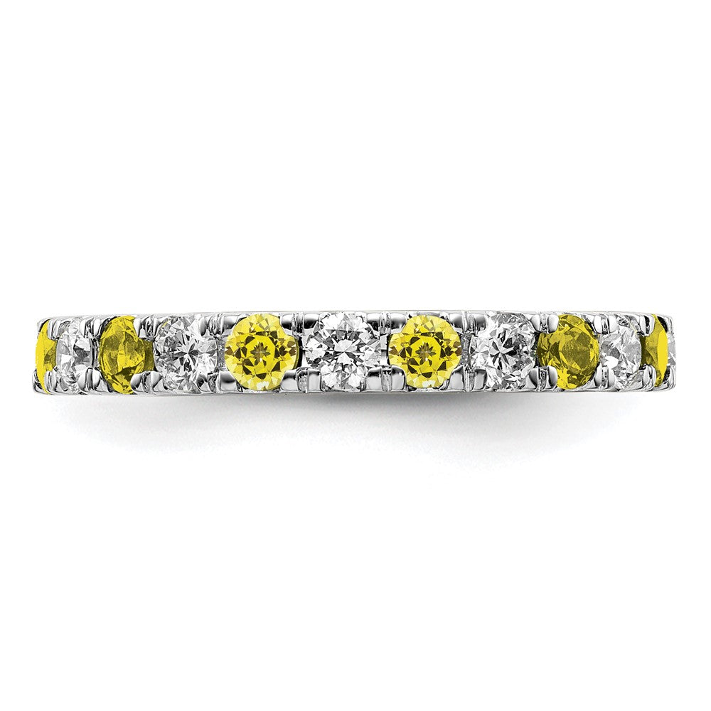 14kw 3/4ct Lab Grown Dia VS/SI+ G+ & Cr Yellow Sapphire Comp Eternity Band