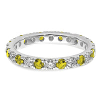 14kw 3/4ct Lab Grown Dia VS/SI+ G+ & Cr Yellow Sapphire Comp Eternity Band