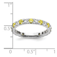 14kw 7/8ct Lab Grown Dia VS/SI+ G+ & Cr Yellow Sapphire Comp Eternity Band