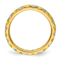 14k 3/4ct Lab Grown Dia VS/SI+ G+ & Cr Yellow Sapphire Comp Eternity Band