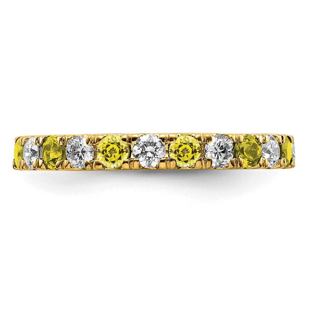14k 3/4ct Lab Grown Dia VS/SI+ G+ & Cr Yellow Sapphire Comp Eternity Band