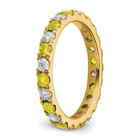 14k 3/4ct Lab Grown Dia VS/SI+ G+ & Cr Yellow Sapphire Comp Eternity Band