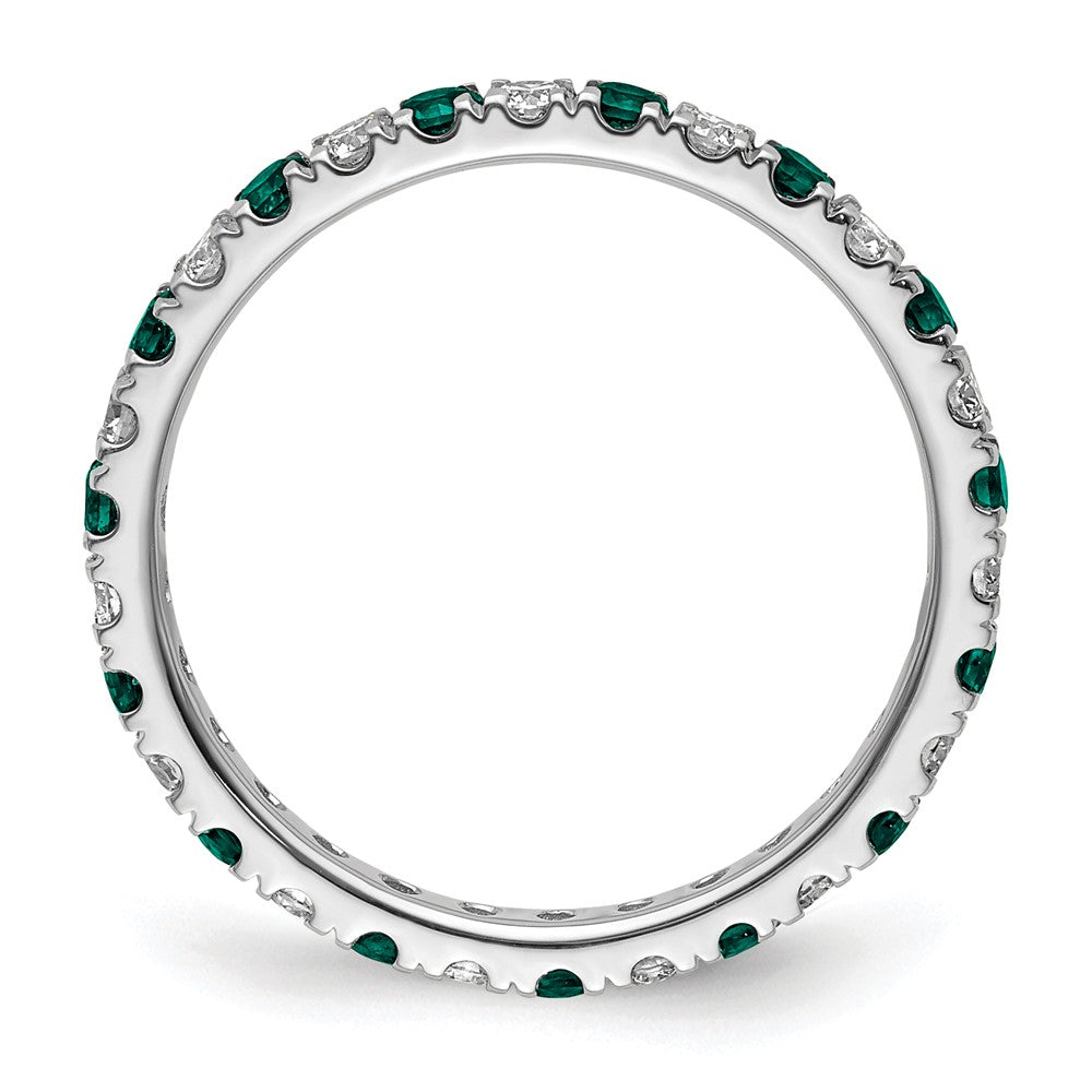 14kw 1/2ct Lab Grown Dia VS/SI+ G+ & Cr Alexandrite Size 8 Eternity Band