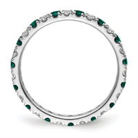 14kw 1/2ct Lab Grown Dia VS/SI+ G+ & Cr Alexandrite Size 7.5 Eternity Band