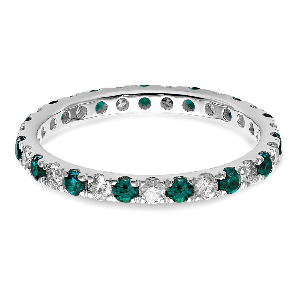 14kw 3/8ct Lab Grown Dia VS/SI+ G+ & Cr Alexandrite Size 4.5 Eternity Band