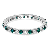 14kw 3/8ct Lab Grown Dia VS/SI+ G+ & Cr Alexandrite Size 4.5 Eternity Band