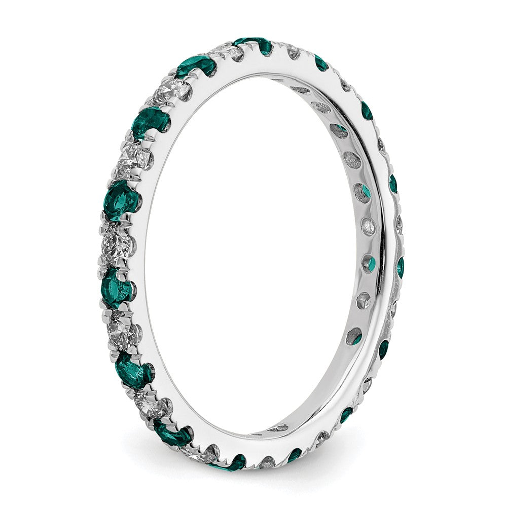 14kw 1/2ct Lab Grown Dia VS/SI+ G+ & Cr Alexandrite Size 7.5 Eternity Band