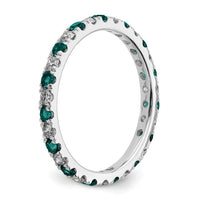 14kw 1/2ct Lab Grown Dia VS/SI+ G+ & Cr Alexandrite Size 5.5 Eternity Band