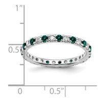 14kw 1/2ct Lab Grown Dia VS/SI+ G+ & Cr Alexandrite Size 8 Eternity Band