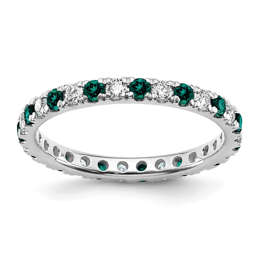 14kw 1/2ct Lab Grown Dia VS/SI+ G+ & Cr Alexandrite Size 8 Eternity Band