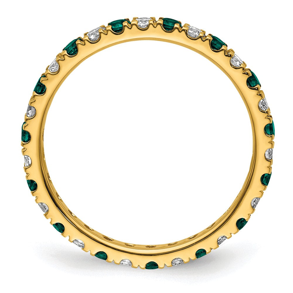 14k 1/2ct Lab Grown Dia VS/SI+ G+ & Cr Alexandrite Size 6.5 Eternity Band