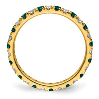 14k 1/2ct Lab Grown Diamond VS/SI+ G+ & Cr Alexandrite Size 6 Eternity Band