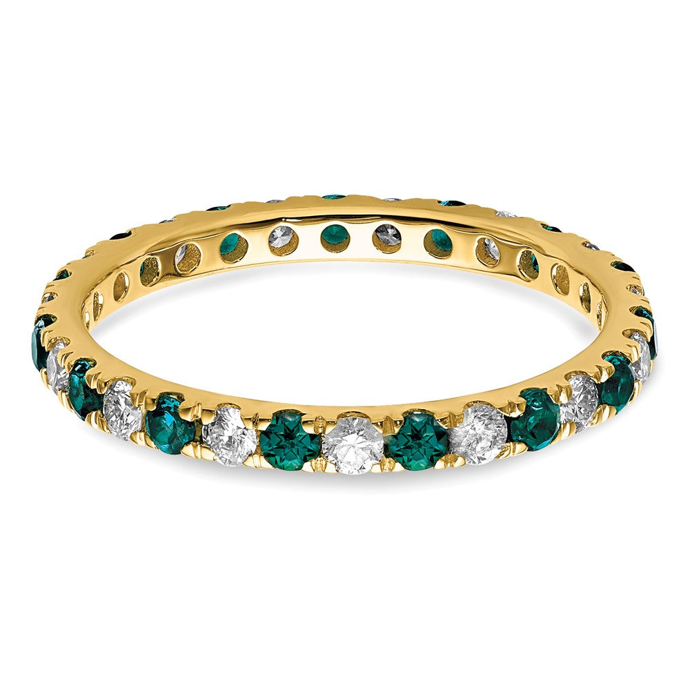 14k 3/8ct Lab Grown Dia VS/SI+ G+ & Cr Alexandrite Size 4.5 Eternity Band