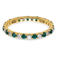 14k 3/8ct Lab Grown Dia VS/SI+ G+ & Cr Alexandrite Size 4.5 Eternity Band