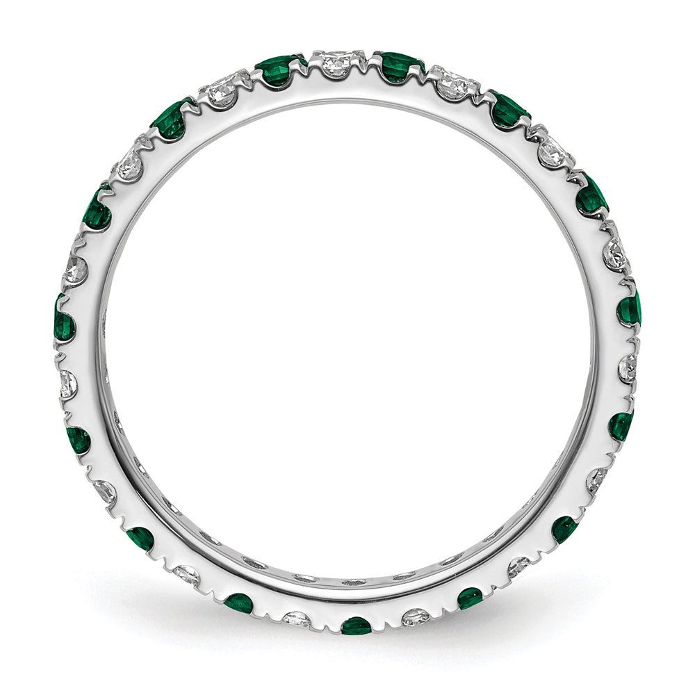14kw 1/2ct Lab Grown Diamond VS/SI+ G+ & Cr Emerald Size 6 Eternity Band