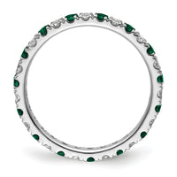 14kw 1/2ct Lab Grown Diamond VS/SI+ G+ & Cr Emerald Size 7 Eternity Band