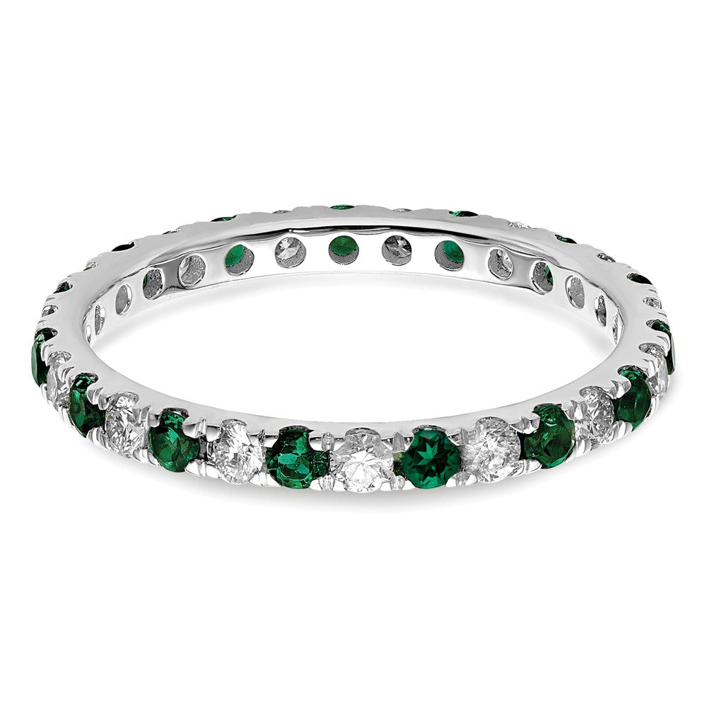 14kw 1/2ct Lab Grown Diamond VS/SI+ G+ & Cr Emerald Size 7 Eternity Band