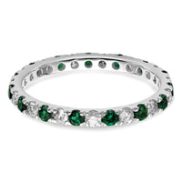 14kw 1/2ct Lab Grown Diamond VS/SI+ G+ & Cr Emerald Size 7 Eternity Band