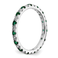 14kw 1/2ct Lab Grown Diamond VS/SI+ G+ & Cr Emerald Size 7 Eternity Band