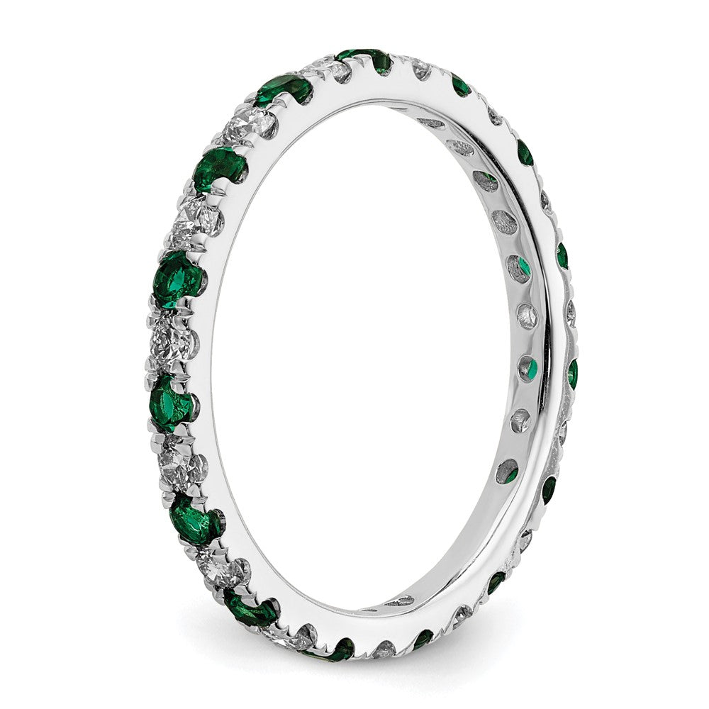 14kw 1/2ct Lab Grown Diamond VS/SI+ G+ & Cr Emerald Size 8.5 Eternity Band