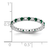 14kw 1/2ct Lab Grown Diamond VS/SI+ G+ & Cr Emerald Size 7 Eternity Band