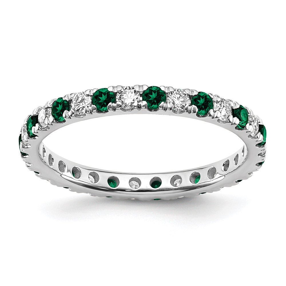 14kw 1/2ct Lab Grown Diamond VS/SI+ G+ & Cr Emerald Size 6 Eternity Band
