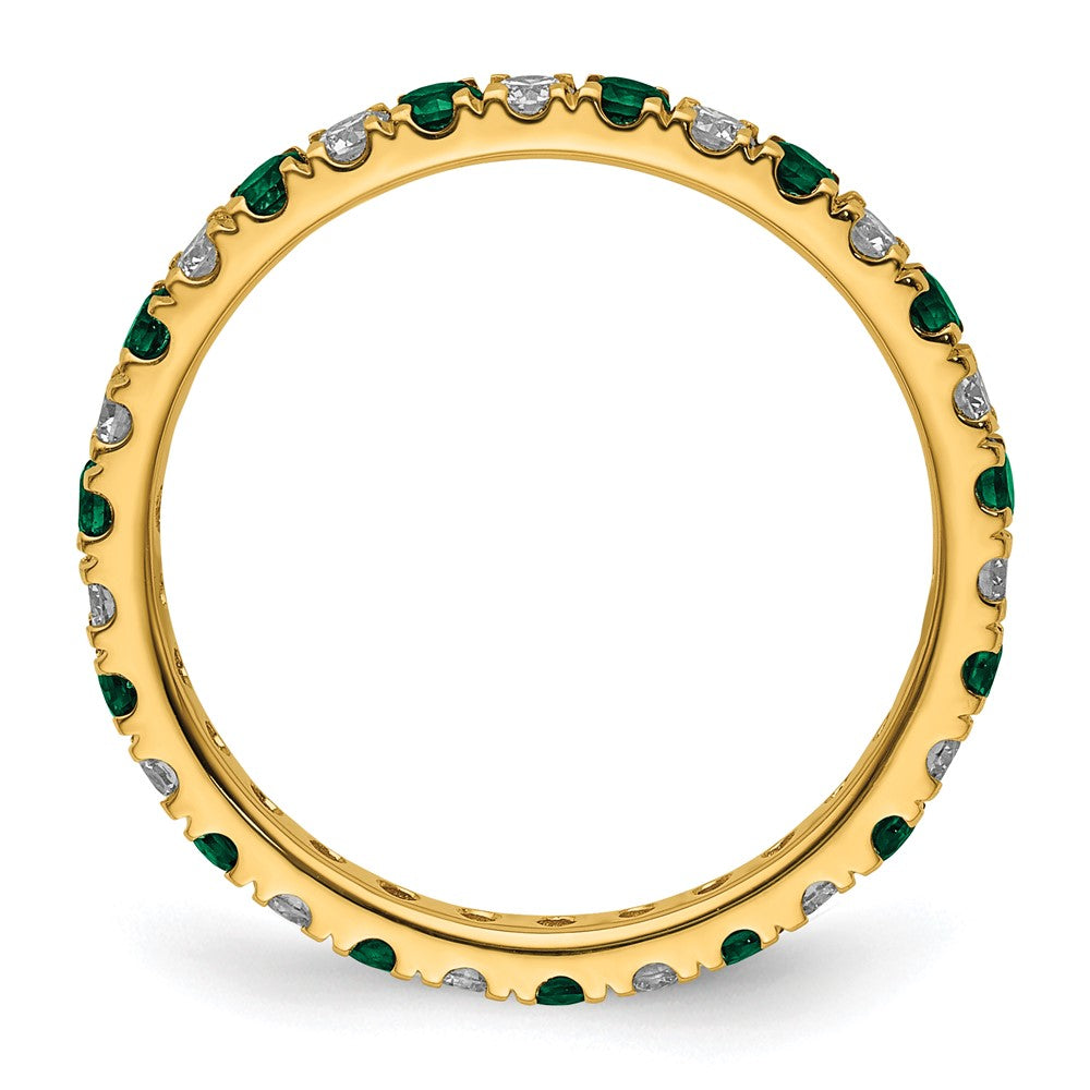 14k 1/2ct Lab Grown Diamond VS/SI+ G+ & Cr Emerald Size 8 Eternity Band