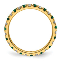14k 1/2ct Lab Grown Diamond VS/SI+ G+ & Cr Emerald Size 8 Eternity Band