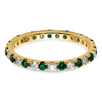 14k 1/2ct Lab Grown Diamond VS/SI+ G+ & Cr Emerald Size 6.5 Eternity Band