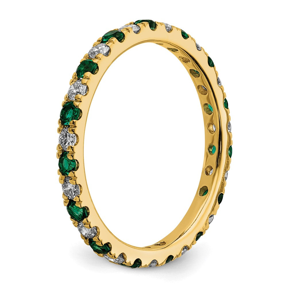 14k 1/2ct Lab Grown Diamond VS/SI+ G+ & Cr Emerald Size 7.5 Eternity Band