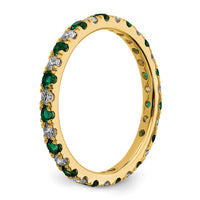 14k 1/2ct Lab Grown Diamond VS/SI+ G+ & Cr Emerald Size 7.5 Eternity Band