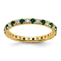 14k 3/8ct Lab Grown Diamond VS/SI+ G+ & Cr Emerald Size 5 Eternity Band