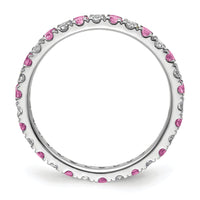 14kw 3/8ct Lab Grown Dia VS/SI+ G+ & Cr Pink Sapphire Size 5 Eternity Band