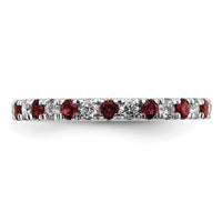 14kw 1/2ct Lab Grown Diamond VS/SI+ G+ & Cr Ruby Size 8.5 Eternity Band