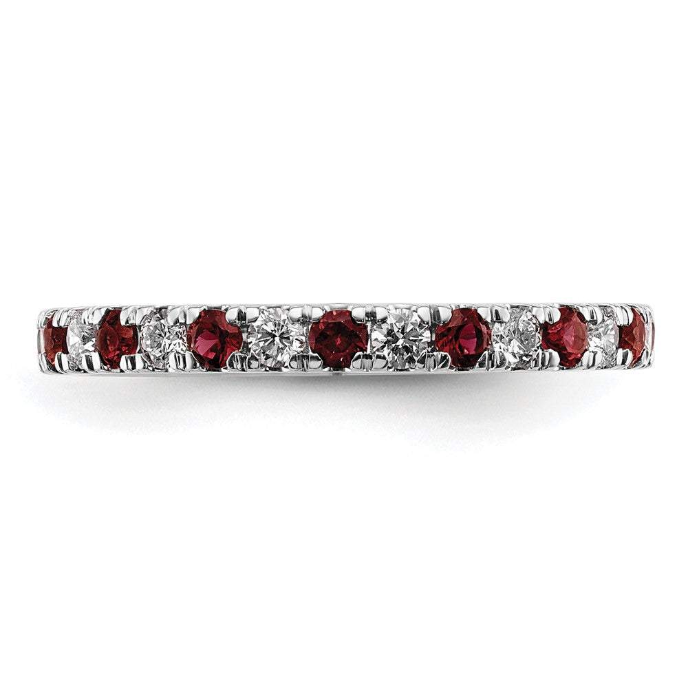 14kw 3/8ct Lab Grown Diamond VS/SI+ G+ & Cr Ruby Size 4 Eternity Band