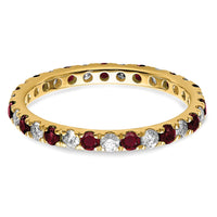 14k 1/2ct Lab Grown Diamond VS/SI+ G+ & Cr Ruby Size 6.5 Eternity Band