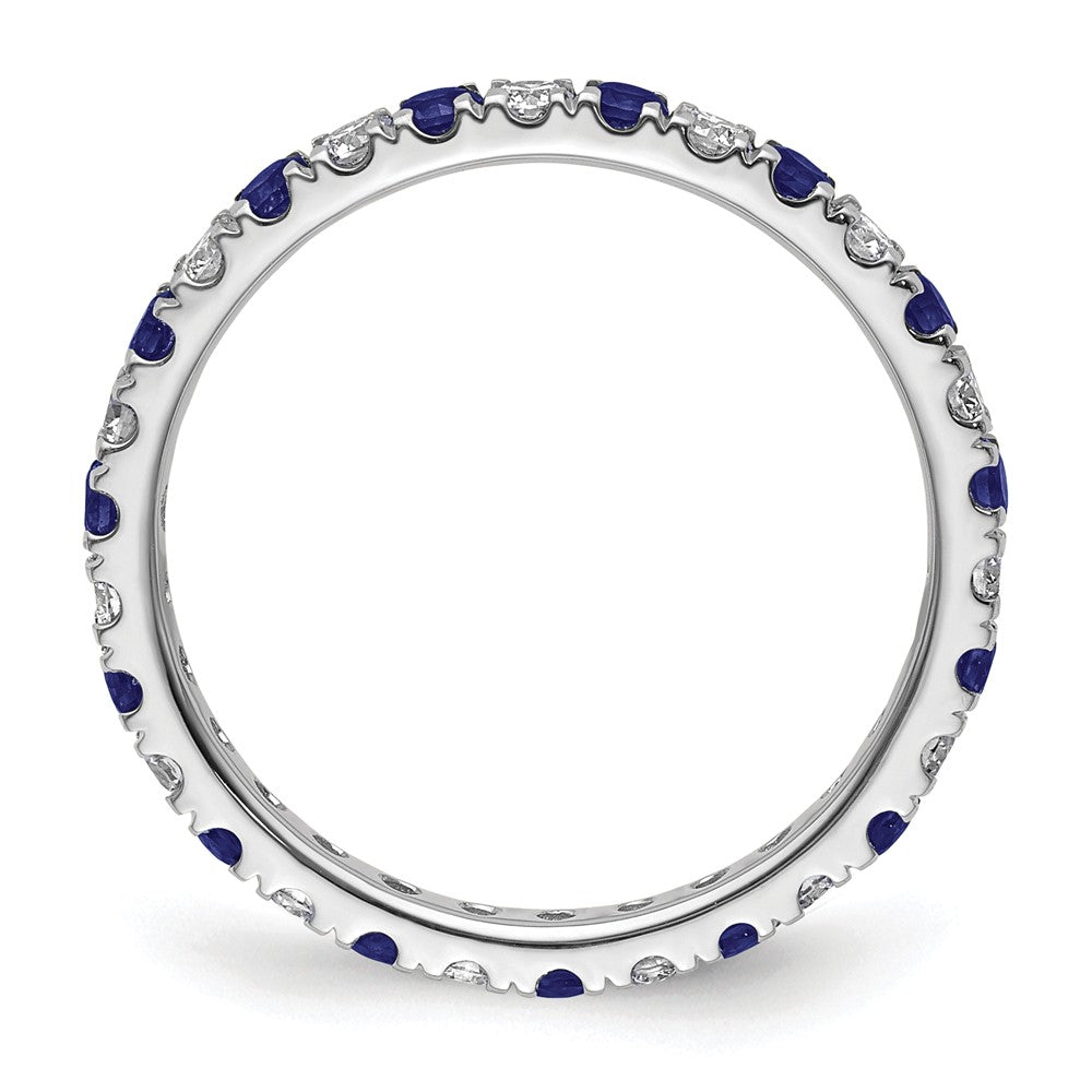 14kw 1/2ct Lab Grown Diamond VS/SI+ G+ & Cr Sapphire Size 8.5 Eternity Band