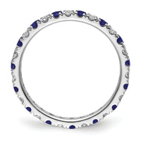 14kw 1/2ct Lab Grown Diamond VS/SI+ G+ & Cr Sapphire Size 7 Eternity Band