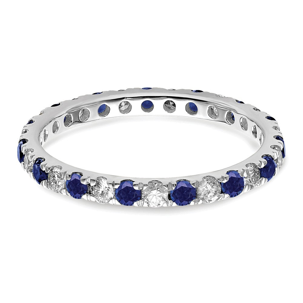 14kw 1/2ct Lab Grown Diamond VS/SI+ G+ & Cr Sapphire Size 8.5 Eternity Band