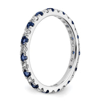 14kw 1/2ct Lab Grown Diamond VS/SI+ G+ & Cr Sapphire Size 7 Eternity Band
