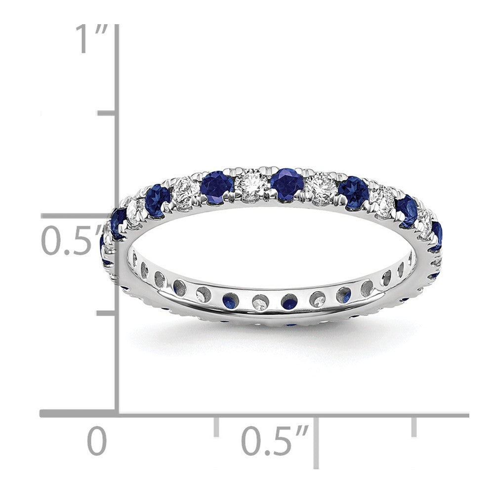 14kw 1/2ct Lab Grown Diamond VS/SI+ G+ & Cr Sapphire Size 7 Eternity Band
