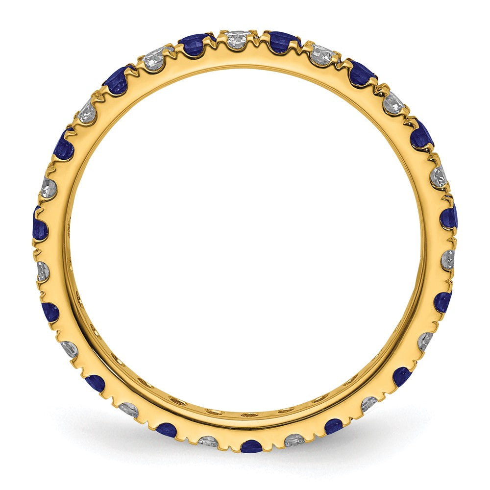 14k 1/2ct Lab Grown Diamond VS/SI+ G+ & Cr Sapphire Size 6 Eternity Band