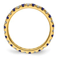 14k 3/8ct Lab Grown Diamond VS/SI+ G+ & Cr Sapphire Size 4.5 Eternity Band