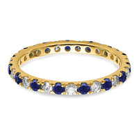 14k 1/2ct Lab Grown Diamond VS/SI+ G+ & Cr Sapphire Size 6 Eternity Band