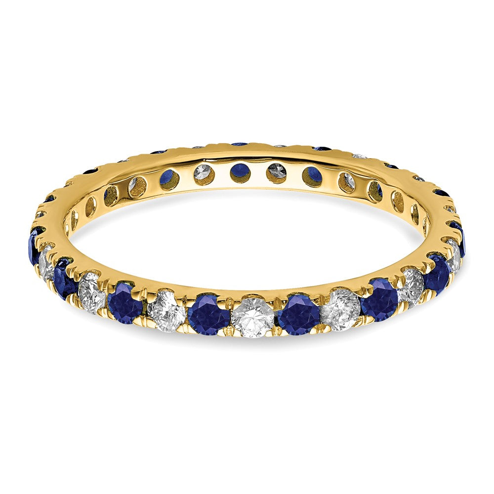 14k 1/2ct Lab Grown Diamond VS/SI+ G+ & Cr Sapphire Size 7 Eternity Band