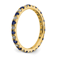 14k 1/2ct Lab Grown Diamond VS/SI+ G+ & Cr Sapphire Size 7.5 Eternity Band